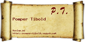 Pomper Tibold névjegykártya